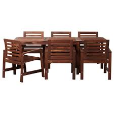 Applaro Table 6 Armchairs Outdoor Brown Stained Brown Ikea Ikea Outdoor Ikea Patio Outdoor Dining Furniture