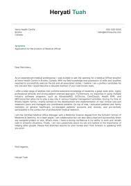 Taylor, i recently saw your job posting online, and i would like to put my name forth for consideration. Medical Officer Cover Letter Sample Kickresume