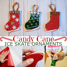 Learn how to make diy melted candy christmas ornaments in this easy tutorial. Christmas Candy Cane Ice Skate Ornaments The Soccer Mom Blog