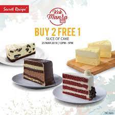 Inilah dia, mixed squid ink pasta with scallops dan stuffed cheesy chicken with cream sauce. 25 Mar 2019 Secret Recipe Cake Buy 2 Free 1 Promo Cake Recipes Secret Recipe Square Cakes