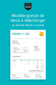 Modele De Devis A Telecharger Sous Format Word Ou Excel Zervant Facture Facturation Devis Telechargement Modelisme Entrepreneuriat