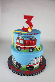 Car Birthday Cake For Little Boy Rescue Vehicles Themed Cake Many Little Boys Are Fascinated With All Kinds Rescue Vehicles Police Birthday Cakes Cars Birthday Cake Truck Birthday Cakes