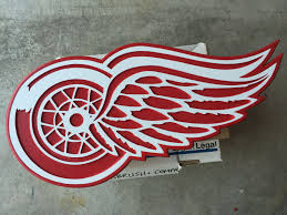 Detroit Red Wings Team Logo Made Using Cnc Router And Hand Painted Detroit Red Wings Hand Painted Used Cnc Router
