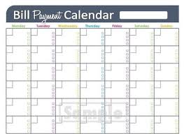 Monthly Bill Payment Calendar Excel Bill Calendar Bills Budget Paying Bills