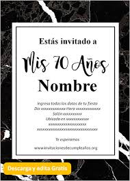Queridos amigos de micameo, primero quiero pedirles disculpas pues hace varios. Https Www Xn Invitacionesdecumpleaos Dic Org Invitaciones De 70 Anos
