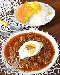 نتیجه تصویری برای خورش قیمه خلال و زرشک