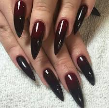 Black And Red Stiletto Nails Stilleto Red And Black Nail Witch Nails Vampire Nails Gothic Nails