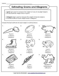 Measuring Weight Kilograms And Grams Worksheets