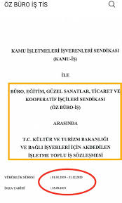 Kamu işçileri toplu is sözleşmesi 2019 metni. Kultur Turizm Bakanligi Ile Oz Buro Is Sendikasi Arasinda Imzalanan Toplu Is Sozlesmesi