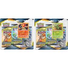 English sets » sun & moon series » unbroken bonds. Pokemon Sun Moon Unbroken Bonds Twin 3 Pack Blister Sceptile Typhlosion Okami Cards