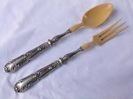 Couvert A Salade Xix Argent Poincon Minerve 1 Titre Service Fleur Louis Xv Couvert Service De Table Argent