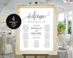 wedding seating chart welcome seating chart template