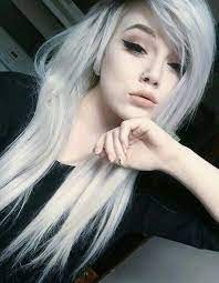 French lace center and front poly around hair replacement system. White Emo Hair Blonde Scene Hair Scene Hair Emo Scene Hair