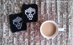 Looking for your next counted cross stitch project? Cross Stitch Alien Coasters Free Crochet Pattern Eyeloveknots