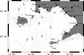 bathymetric map of the gulf of naples the area shown here