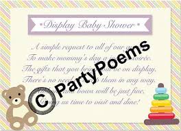 Display Baby Shower Poem Inserts Used Along Side Of By Partypoems Baby Shower Invitation Wording Baby Shower Invitations Diy Baby Shower Invitations Design