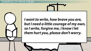 1 n someone honored for great achievements; Prose Poems Definition Famous Examples Video Lesson Transcript Study Com