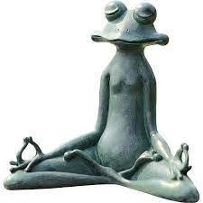 Frog eggs are mainly laid in water and their larval stage as tadpoles have developed tails and internal gills adapted to life underwater. Spi Home Contented Yoga Frog Garden Statue By Spi Home Shop Online For Homeware In Israel