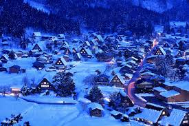 Wallpaper Cities Photo Picture Japan Home Winter Evening Shirakawa Go And Gokayama Japan street, night, neon, masashi wakui, illuminated, text, script. winter evening shirakawa go and gokayama