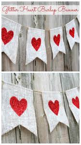Team iron your burlap to remove bumps and wrinkles. Glitter Heart Burlap Banner Diy Valentine S Banner Burlap Banner Glitter Crafts