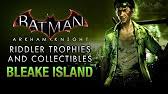 The numbers ' 3496, 2540' are written on the ground nearby. Batman Arkham Knight Riddler Trophies Bleake Island Youtube