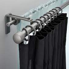 Racka Hugad Double Curtain Rod Combination Silver Color Ikea In 2021 Double Rod Curtains Double Curtain Rod Set Double Curtains