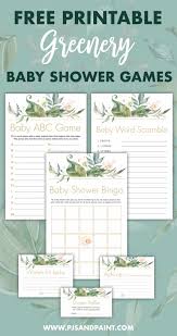 Free personalization · huge collection · create your own Greenery Baby Shower Games Free Printable Baby Shower Games
