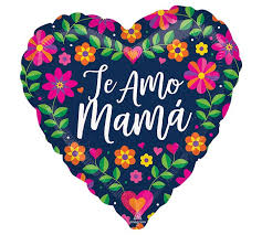 Te amo, te amo, te amo. 17 Te Amo Mama Floral Heart Balloon