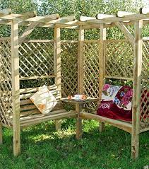 Pergola Trojkatna Z Podwojna Lawka Milton Jardins En Bois Pergola Toit Pergola