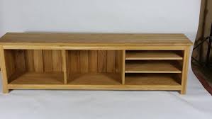 The tv stand provides plenty of storage space. Long Low Narrow Oak Tv Unit In 3 Sections Thereallygoodoakshop