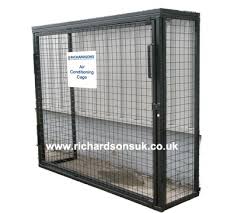 The cage is powder coated for a long lasting beautiful finish and it's easily removable for maintenance. Bolt Together Air Conditioning Security Cages Richardsons Shelving Racking Storage Lockers Steps And Platforms Workbenches Part Bins Trucks Trolleys And More