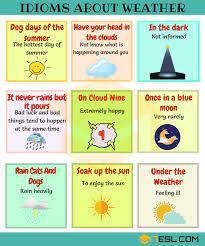 45 Useful Weather Idioms And Sayings In English 7esl English Idioms Idioms And Phrases Idioms