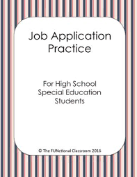 Freebie Practice Job Application High School Special Education Life Skills Classroom Teaching Life Skills