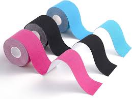 Carehabi - Kinesiologitejp, 3-pack i blått, rosa och svart, 5 m x 5 cm