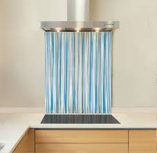 Duck egg blue glass splashback. Duck Egg Stripe Glass Splashback