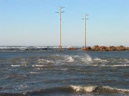 Photograph Illustrating High Velocity Tidal Currents Wind