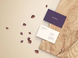 Dark blue bussiness card with golden design. Front Back Business Card Mockup