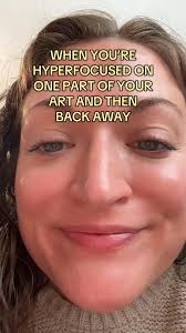 Oops 😅🥵 It’s so easy to keep leaning closer to my art as it gets more fun  lol. #art #painting #drawing #artproblems