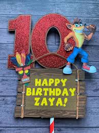 Crash Bandicoot Centerpiece Stick Crash Birthday Decor Birthday Decorations Custom Party Party Decorations