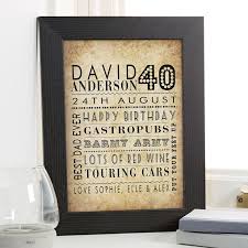 40th birthday gifts present ideas for
