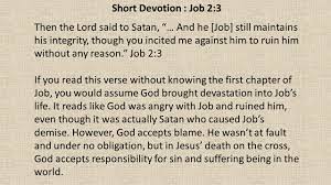 Short Devotion : Job 2:3 | Susan Barnes