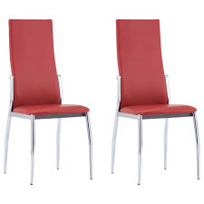 greensen dining chairs 2 pcs red faux