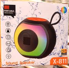 X-811 Colorful light RGB home music Bluetooth Speaker | Waterproof HiFi Super bass Wireless Mini portable Speaker with Bluetooth, FM Radio – Mohammad Mart
