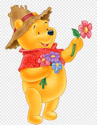 Milne and english illustrator e. Winnie The Pooh Winnie The Pooh Piglet Tigger Rabbit Winnie The Pooh Winnie The Pooh Holding Flower Food Orange Png Pngegg