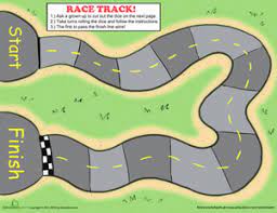 Let your little one decide that as he fills color in this exciting car. Race Track Game Worksheet Education Com