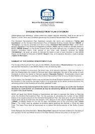 When a corporation earns a profit or surplus, it is able to pay a proportion of the profit as a dividend to shareholders. Https Www Mbsb Com My Newsroom Mbsb Dividend Reinvestment Plan Statement Pdf