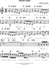 Billie Eilish Ocean Eyes Sheet Music For Beginners In A Minor Download Print Saxophone Sheet Music Piano Music Easy Pop Piano Sheet Music