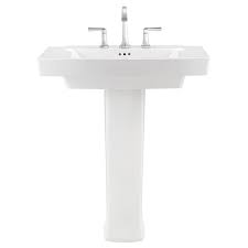 American Standard Townsend Pedestal Sink In White With 8 In Faucet Holes 0328800 020 Pedestal Sink Sink Bathroom Sink