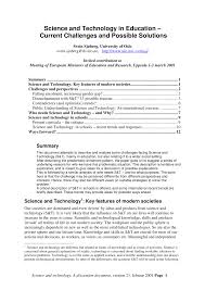 Pdf Science And Technology Education Current Challenges And Possible Solutions