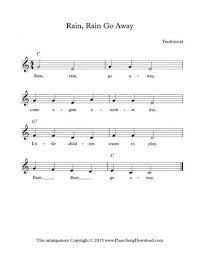 Rain Rain Go Away Piano Sheet Music Clarinet Sheet Music Piano Notes Songs